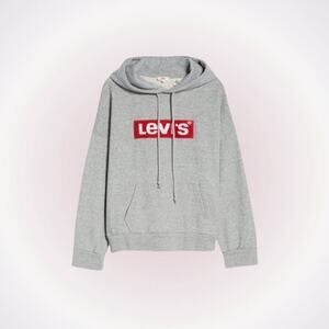 Levi's Logo Patch Oversize Hoodie in Gray | Size S